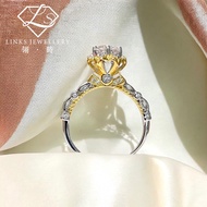 ［Real Moissanite］Can Pass Diamond Test 18K Gold Sweetheart Princess Ring MRG082 Moissanite Diamond/M