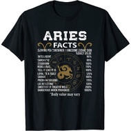 Aries Facts Zodiac Sign cotton neck round T-Shirt COD