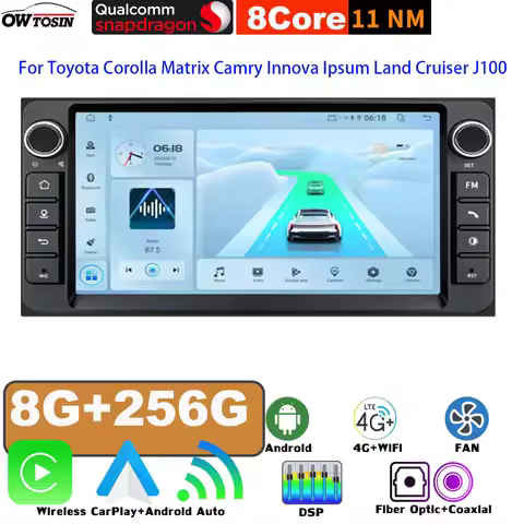 7" Android 13 UIS7862 8+256G For Toyota Corolla Matrix Camry Innova Ipsum Land Cruiser J100 CarPlay 