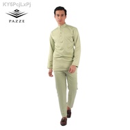 【new】♕❃Pazze Baju Melayu Modern Slim Fit Mint Green Mint Sage Green Baby Yellow