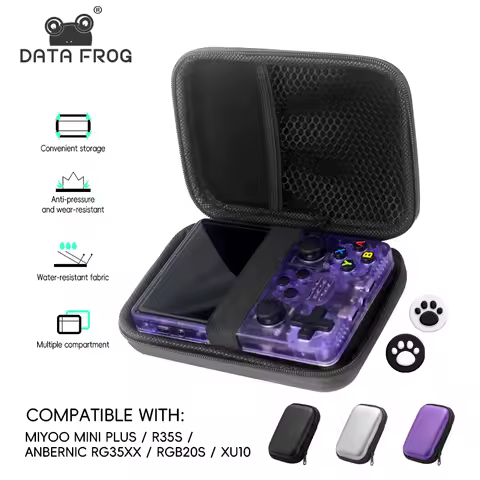 Data Frog Protable Bag for RG35XX Plus Case for ANBERNIC RG35XX Cover Case for R35S RGB20S Accessori