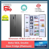 Beko 563L Double Door Fridge (Platinum Color)