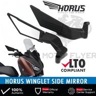 Horus Winglet Side Mirror 28cm Large Full Alloy Adjustable Mirror Mount Walang Grado Clear Lens