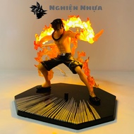 OnePiece ACE model 15cm high, letterless base with USB led - Fzero set - One Piece - No box - Plasti
