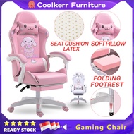 🔥SG Ready Stock🔥Upgrade Pink Gaming Chair Computer Chair Home Office Chair Adjustable Ergonomic E-Sports Study Learning Chair PU Leather With Footrest Girl Cartoon Chair With Latex Air Cushion Racing Chair 电竞椅 办公椅