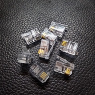 RJ9 4-pin 4P4C telephone cable connector 100 beads