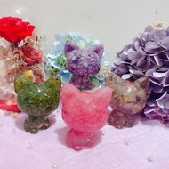 Crystal Gravel Big Head Cat Energy Ornaments Jelly