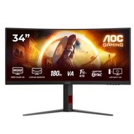 AOC CU34G4 Curved Gaming Monitor - 34", UWQHD, FAST VA, 180Hz, 0.5ms, HDR10 & AMD FreeSync Premium