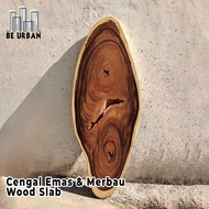 Cengal Solid Wood Slab Dining Coffee Desk Bedside Table Top Shelves Racks Stool Chair Malaysia Solid