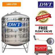 1000 Liter DWT Stainless Steel Water Tank (Tangki Air) With Stand / Round Bottom