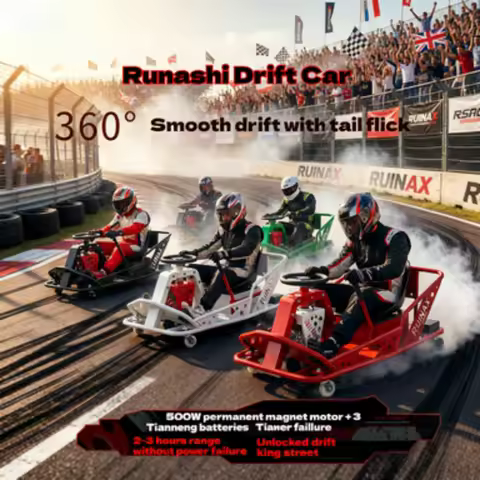 High-Speed Electric Drift Go Kart, Racing Kart Electric High-Power Drift Stunt Go-Kart for Kids & Ad