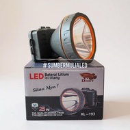 cuci gudang Senter Kepala Dony KL-193 KL 193 Silau Men 15W UPGRADE JADI 25W Baterai Battery Bisa Dil
