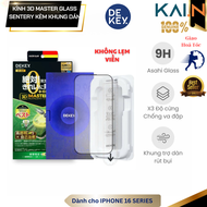 [Không Lẹm Viền] Kính Cường Lực DEKEY cho Iphone Kèm Khung Trợ Dán MASTERGLASS 3D SENTERY Viền Mỏng_