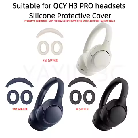 Suitable for QCY H3 Pro Wireless headsets Silicone Protective Cover Zipper head beam protective cove