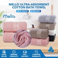 Mello Ultra-Absorbent Cotton Bath Towel 70x140cm – 500 GSM | 100% Cotton | Soft & Durable