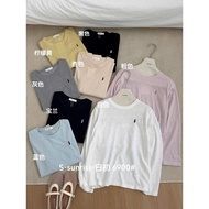 (Salt Fragrance) Long-sleeved horse-embroidered paper-thin t-shirt - code 6900