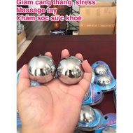 Chrome-plated Iron Finger Training Balls, Blister of 2 Solid Balls, Diameter about 51mm