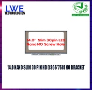 Laptop Screen 14.0 Inch LED 30 Pin Nano Slim Edge HD 1366x768 NT140WHM-N46 NT140WHM-N43 B140XTN07.3 