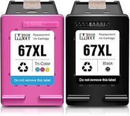 Remanufactured HP Ink 67 XL 67XL MeetRGB Ink Cartridge Replacement 3YM59A 3YM58A for HP ENVY 6052 60