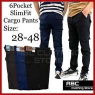 (28~48size)Seluar Pocket Slim Fit (Stretchable)/ Cargo Pants Slim Fit/ Seluar Kerja/ Seluar Cargo 6 