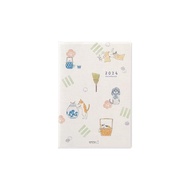 Midori Pocket Diary Notebook 2024 B6 Weekly Cat Pattern 22256006 (Starts January 2024)