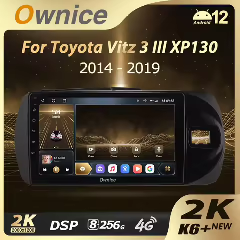 Ownice K6+ 2K 13.3 for Toyota Vitz 3 III XP130 2014 - 2019 Right Hand Driver Car Radio Video Player 