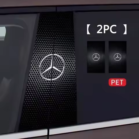 Car Center Pillar Logo Stickers Accessories For Mercedes Benz W205 W204 W203 W212 GLC CLA GLA AMG C1