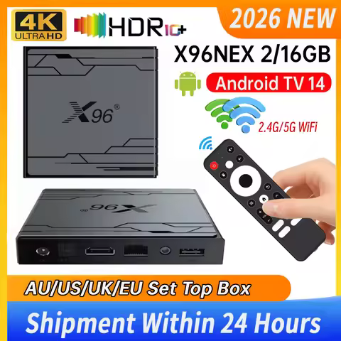 X96NEX TV Box Android 14 Amlogic S905Y5 Quad Core ARM Cortex A55 EU/US/AU/UK Plug 4K HD 2.4G/5G Dual