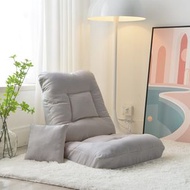 全城熱賣 - 懶人沙發電腦椅臥室小沙發椅人體工學榻榻米座椅宿舍床上靠背椅子升級款淺灰色【腰部五檔調節】買就送同色腰枕/坐感-如坐雲端