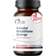 Designs for Health S-Glutathione Synergy - 200mg S-A-GSH with NAC + Vitamin B6 - Non-GMO Supplement 