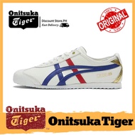 【100% Genuine】Onitsuka Tiger Tokuten white blue red for men and women Low-top casual sneakers