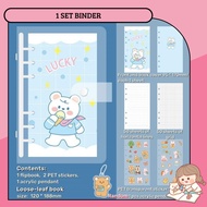 (BLUE) BINDER A6 JOURNAL SET BINDER STATIONARY BINDER SET SIZE A6