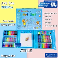 Super Mega Art set 208 Pcs crayon set Color marker set Watercolor set Colored pencil set Oil pastel 