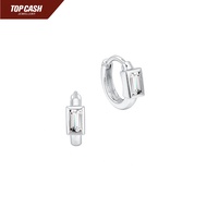 Top Cash Jewellery 10K Lab Grown Rectangle Design Diamond Loop Earring