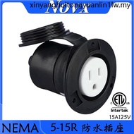 American Standard NEMA 5-15P/5-15R Straight Male Female Butt Plug Socket 15A/125V Waterproof ETL wit