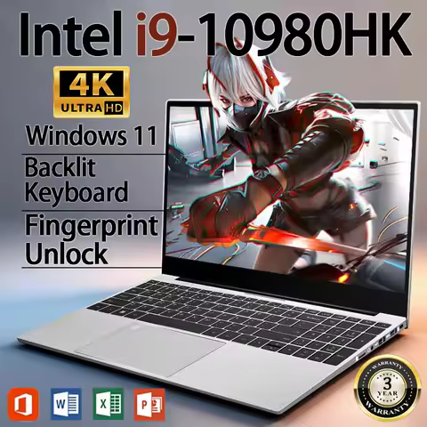 15.6 inch Laptop windows 11 Intel Core i9 10980HK 16GB RAM 1TB SSD Ultra thin Computer Fingerprint G