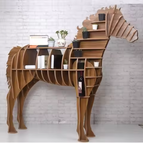 partition clothing store window children's bookcases bookshelf shelf horse modeling edge few model r