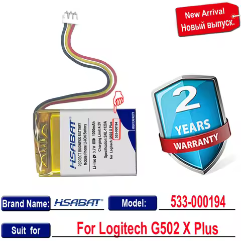 Top Brand 100% New 1000mAh 533-000194 Battery for Logitech G502X G502 X Plus Lightspeed Wireless Mou
