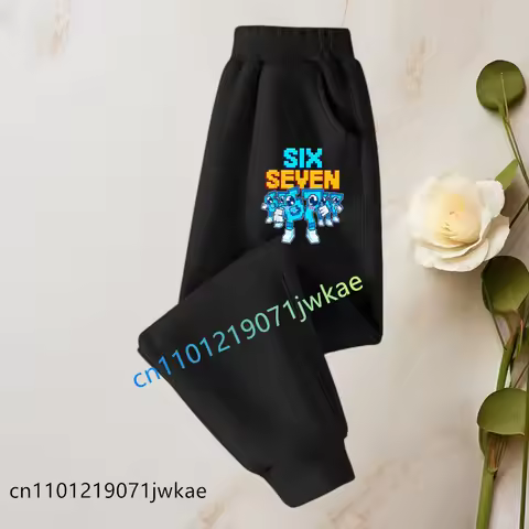 Children Casual Long Pants Harajuku Cartoon Trousers Sixty-seven Pattern Sports Pants 2-13 Year Boys