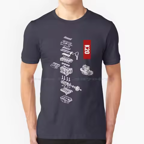 Integra Civic Type R K20 Engine Explode For Dark Backgrounds T Shirt 100% Cotton Tee Civic Integra T