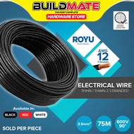 BUILDMATE Royu #12 AWG 75-Meters THHN / THWN-2 Stranded Wire Gauge 3.5mm² Electrical Nylon Coated Ci