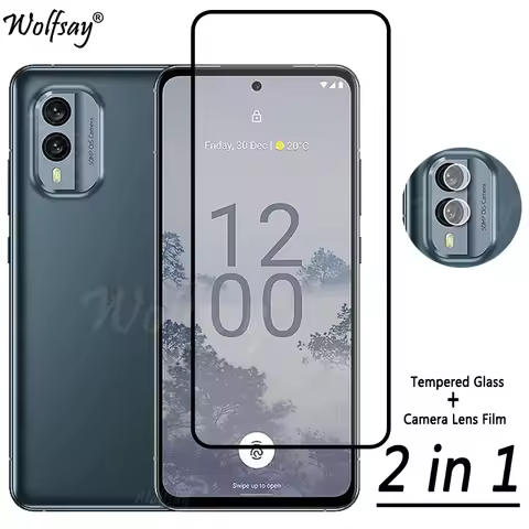 2 in 1 Full Cover Tempered Glass For Nokia X30 5G Screen Protector For Nokia X30 5G Camera Lens For 