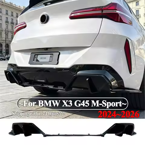 MP Style Rear Bumper Diffuser Splitter Cover Lip For BMW X3 G45 20 20d 30e M50 M-Sport 2024-2026+ Gl