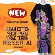 Baju Kaftan Lengan Panjang Arniza Hanim Matahari Plus Size Batik Kelawar Cotton Terengganu S M L XL 