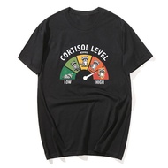 Men's Low Cortisol Level Raccoon Cortisol Level T Shirt Pure Cotton Clothes Fun Short Sleeve O Neck 