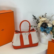 HERMES Mini garden party - 帆布火焰橙
