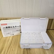 Imakara 隨身藥盒 切藥器 磨藥器 便攜研磨 7天雙層分格藥盒 白色