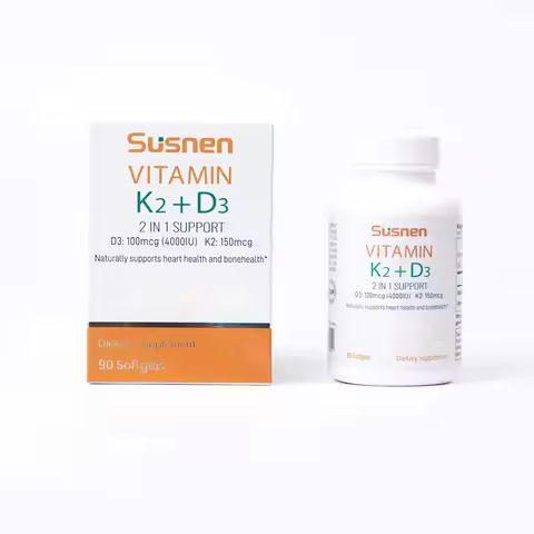 Vitamin K2 & D3 Complex 5000 IU of D3 90 mcg of K2 MK7 per capsule 90 easy-to-swallow capsules for b