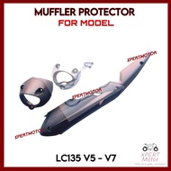 YAMAHA LC135 V5 LCV6 V7 LC135 MUFFLER PROTECTOR EXHAUST COVER BK SILVER (A CLASS)