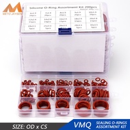 [Ready Stock &COD] Red Silicone VMQ O Rings 1.5mm 1.9mm 2.4mm 3.1mm Thickness Oring Sets Durable Dif